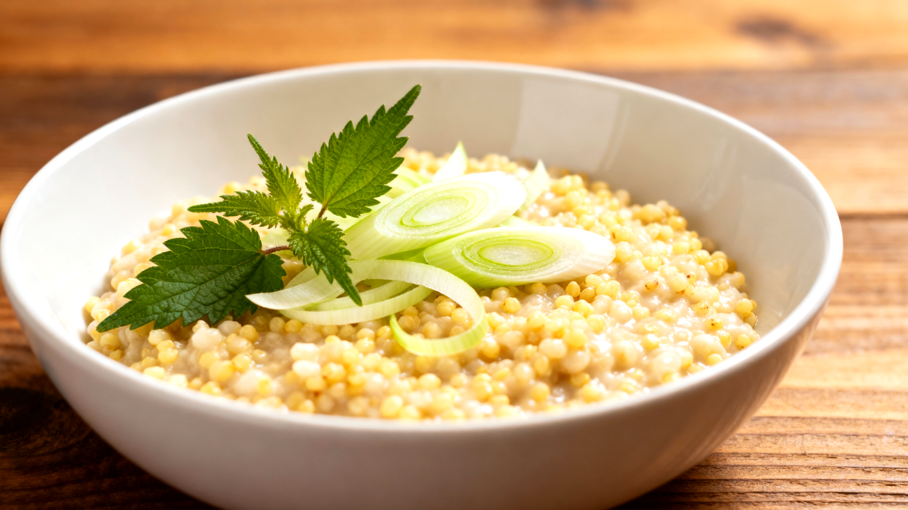 Hirsotto mit Fenchel und Brennnesseln"